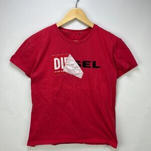 Vintage Diesel Y2K Peeling T Shirt Womens XL Red